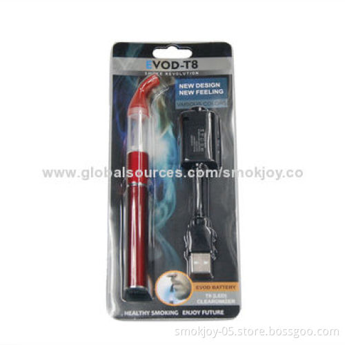 Smokjoy newest electronic cigarette evod t8 blister kit, evod battery starter kit